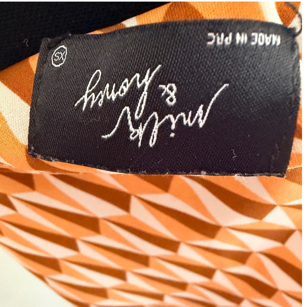 Milk & Honey Geometric Prism Cowl Neck Camisole Orange Tan XS - Picture 5 of 6